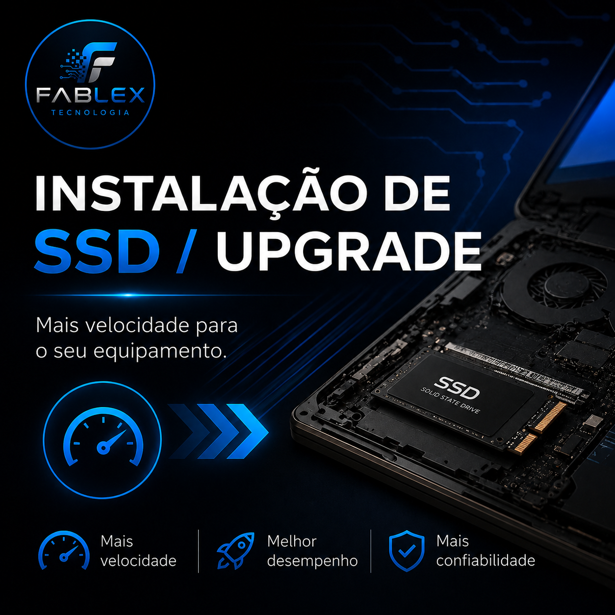 Instalação de SSD e upgrade Fablex